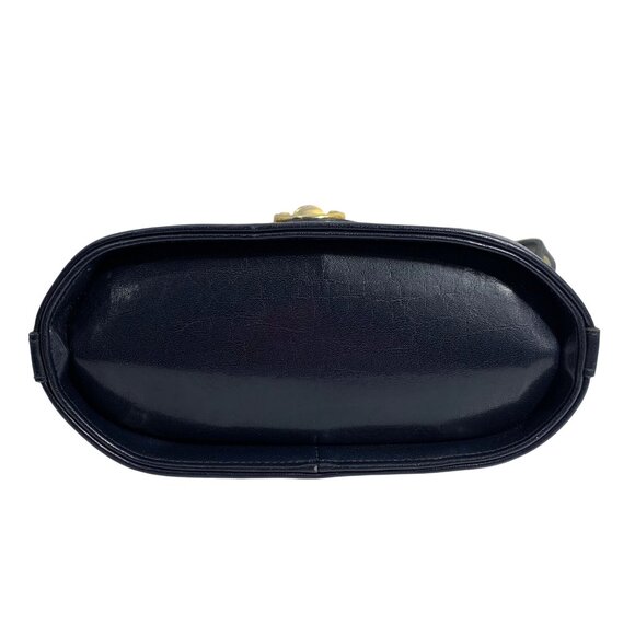 POLO Ralph Lauren Navy Blue Bucket Crossbody Bag Horse Medallian Logo Vintage - Picture 6 of 11